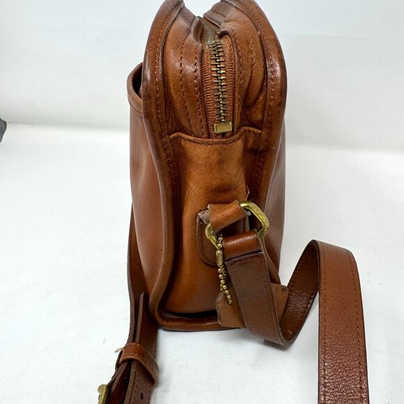 VTG Coach Bag Metropolis British Tan Leather Zip Crossbody Strap 9087 - Picture 5 of 13